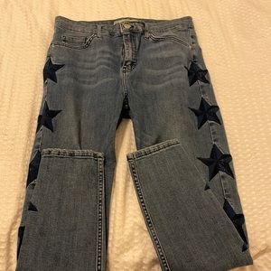 Topshop star embroidered skinny jeans